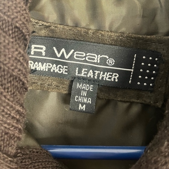 New Vintage 90s Rampage Brown Suede Leather Zip Up Jacket size medium - Picture 3 of 7